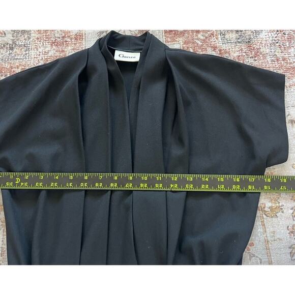 Ganni Pleated Midi Dress Womens Size XS Black Office - Picture 3 of 10